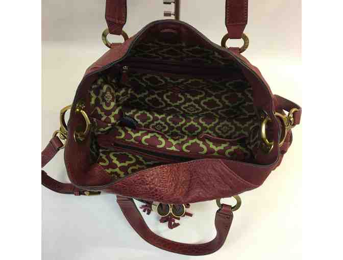 orYANY Lamb Leather Satchel Bag in Red Lacquer