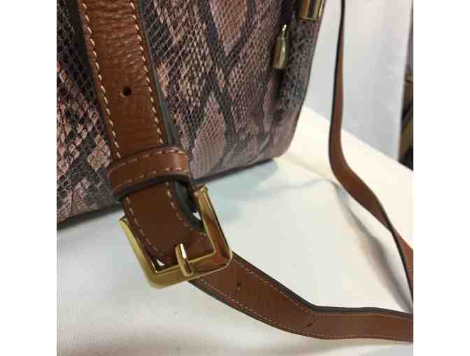 G.I.L.I. Snake Printed Leather Shopper with tan panels