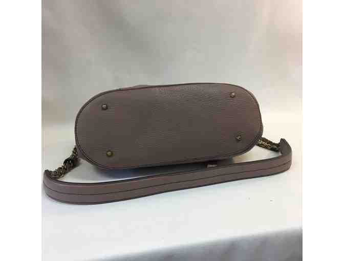 orYANY Italian Leather Satchel with Chain Strap in Mushroom