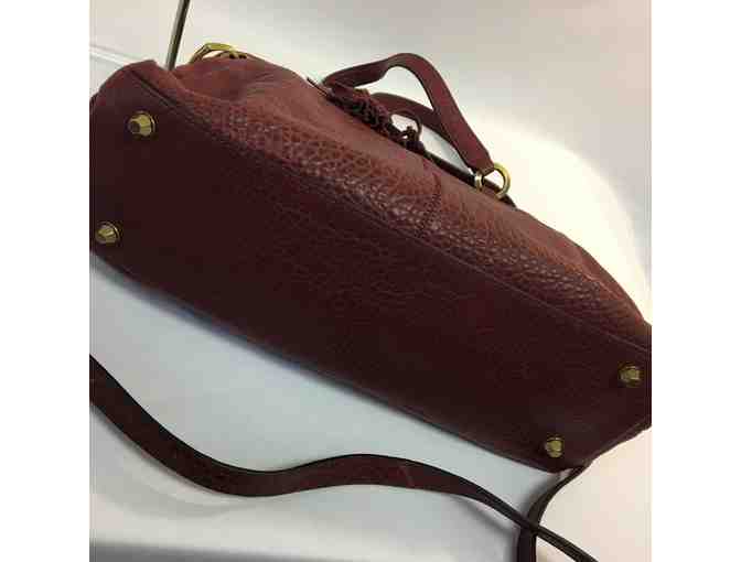 orYANY Lamb Leather Satchel Bag in Red Lacquer