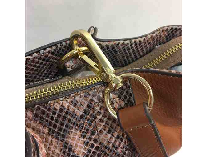 G.I.L.I. Snake Printed Leather Shopper with tan panels