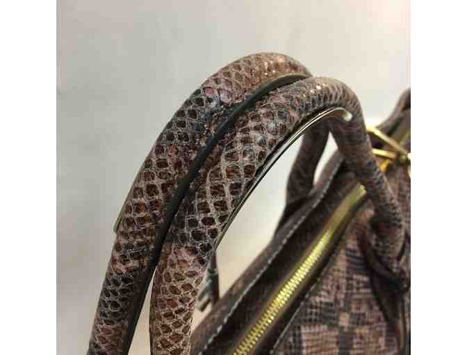 G.I.L.I. Snake Printed Leather Shopper with tan panels