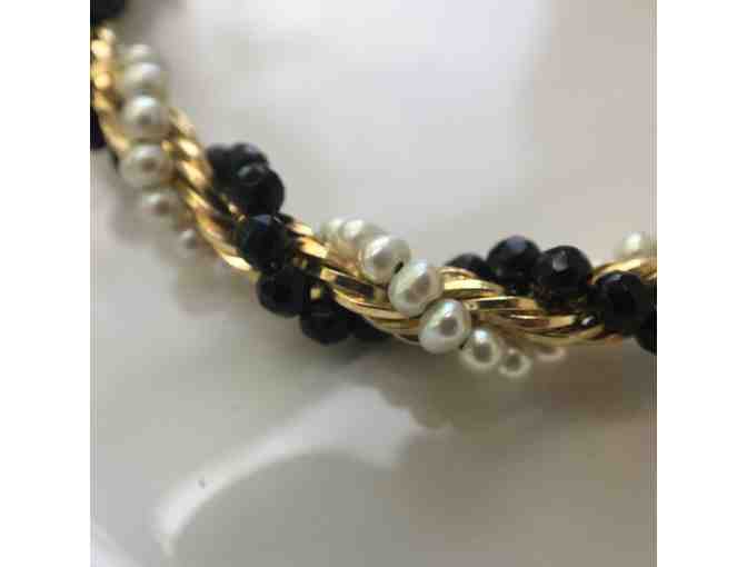Onyx & Pearl Twisted Bracelet