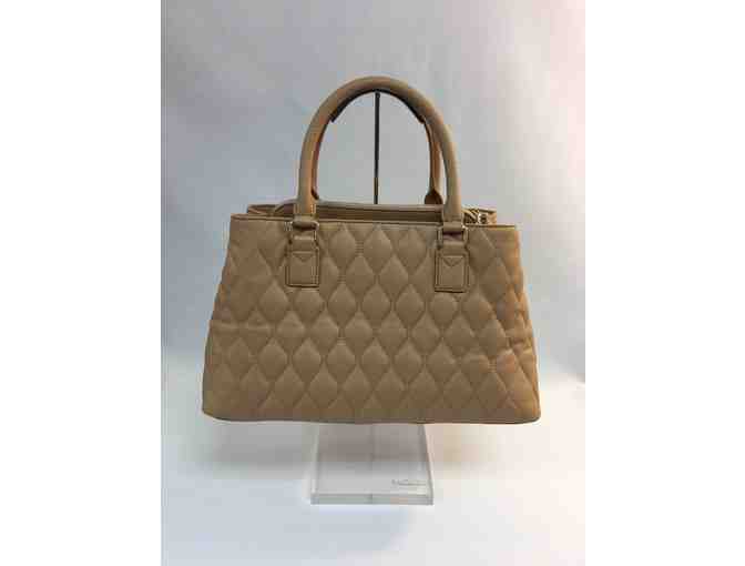 Vera Bradley Quilted Leather Satchel in Camel