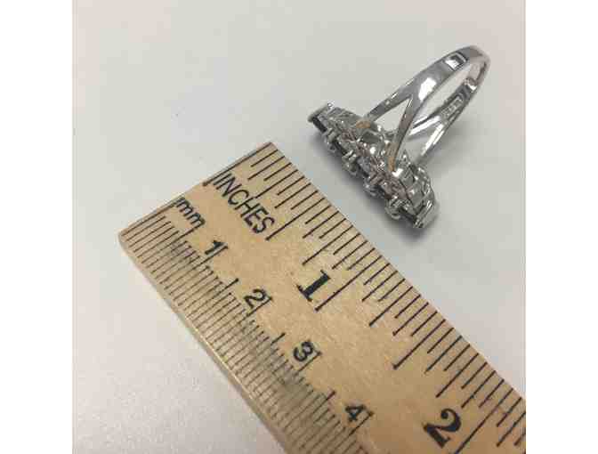 Iolite and White Topaz Scalloped Ring Seet in Sterling (size 10)