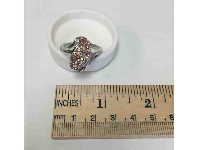 Champagne Zircon Cascade Ring in Sterling Silver (size 10)