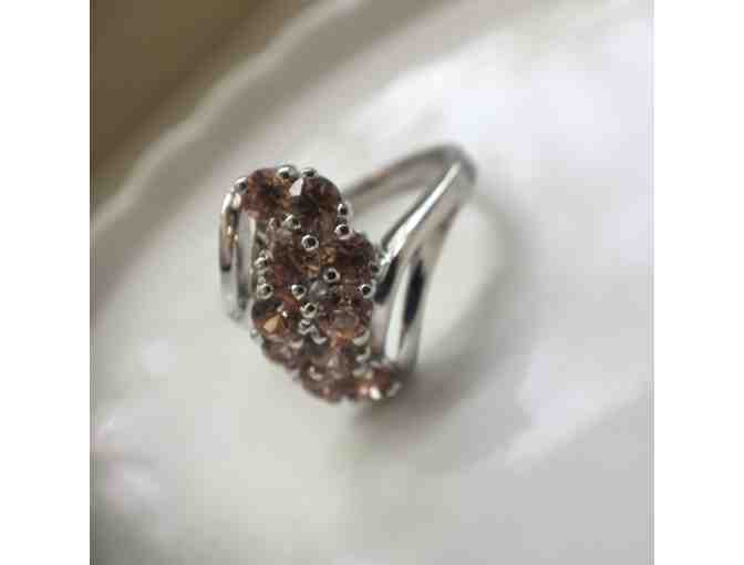 Champagne Zircon Cascade Ring in Sterling Silver (size 10)