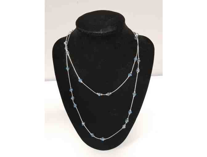 Silver with Blue Crystal Necklace (John Wind)