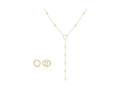 LOVELY LARIAT Necklace & Earrings Set in White Gold!