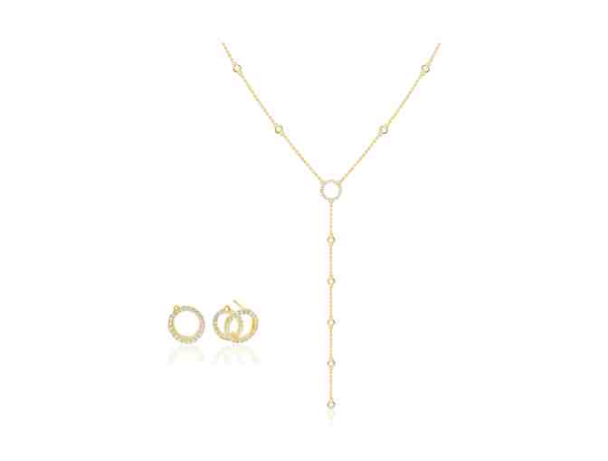 LOVELY LARIAT Necklace & Earrings Set in White Gold! - Photo 1