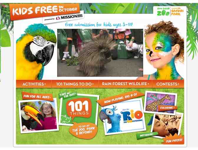 2 Passes to San Diego Zoo or San Diego Safari Park