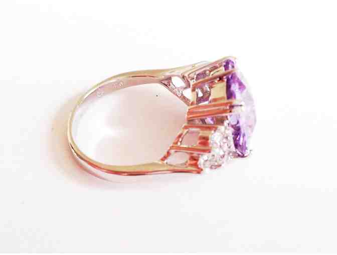 Sterling Silver & Lt Amethyst Purple CZ Ring