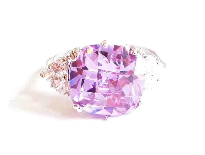 Sterling Silver & Lt Amethyst Purple CZ Ring