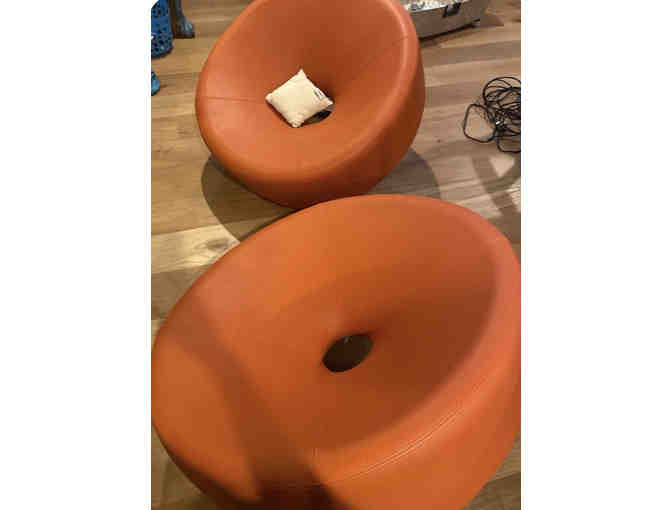 2 Burnt Orange Accent Chairs
