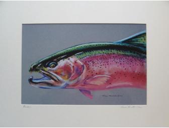Rainbow Trout Print by Mimi Matsuda, single-matted and hand-signed