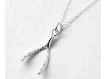 Sterling Silver Wishbone Necklace