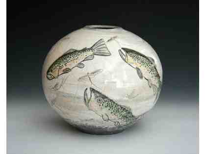 "Brownies Chasing Mayflies 2013" Pottery by Ceramicist Damian Ross