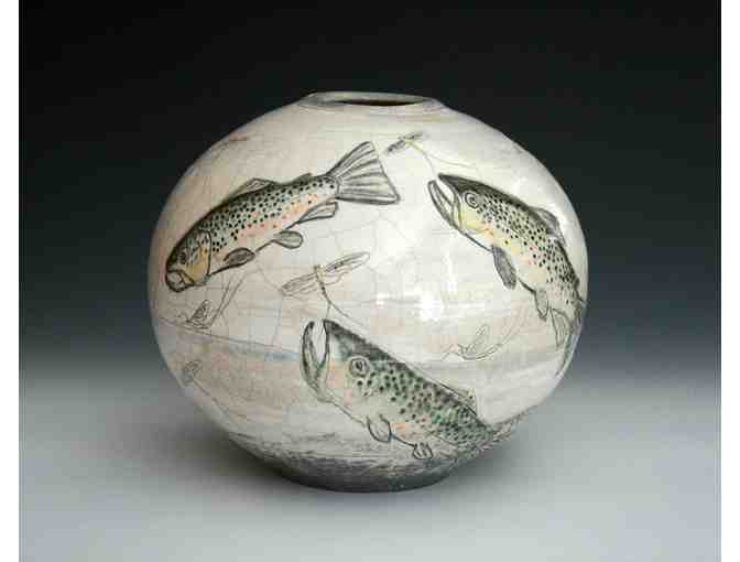 'Brownies Chasing Mayflies 2013' Pottery by Ceramicist Damian Ross
