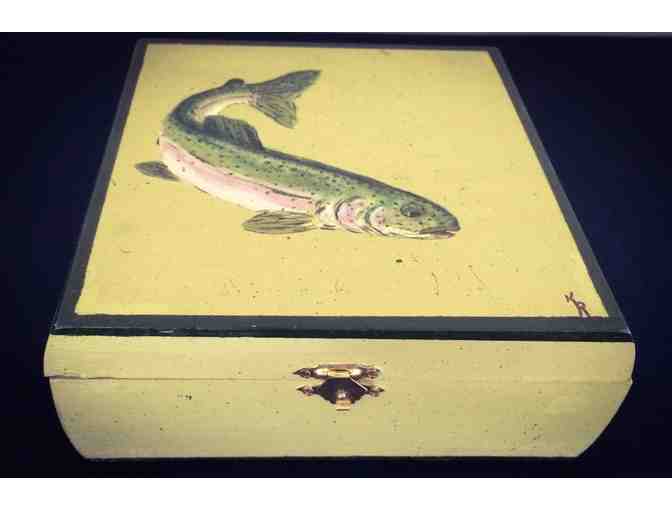 Wooden Box handpainted w/ Trout