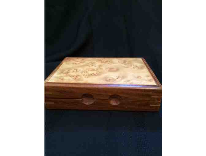 Burled Wood Fly Box with Flies