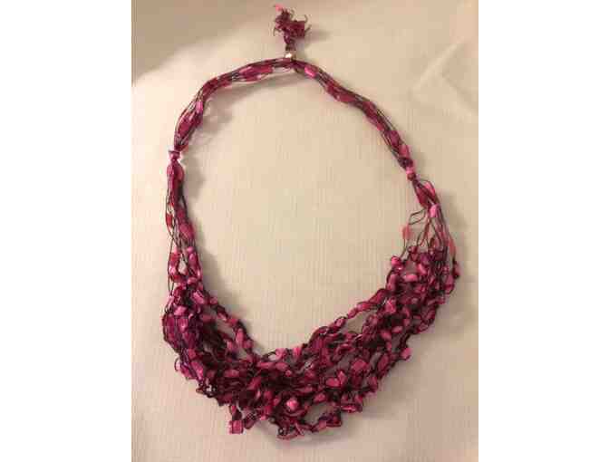 Pink Ribbon Handcrafted Necklace