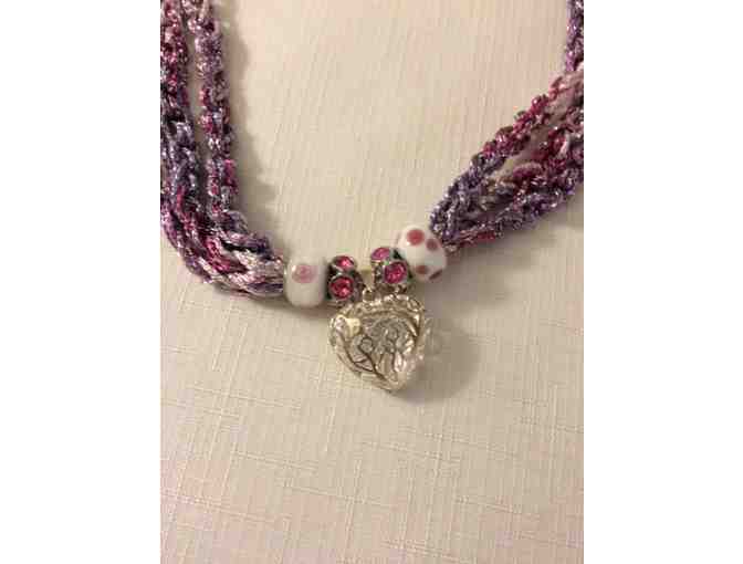 Silver and Pink Heart necklace