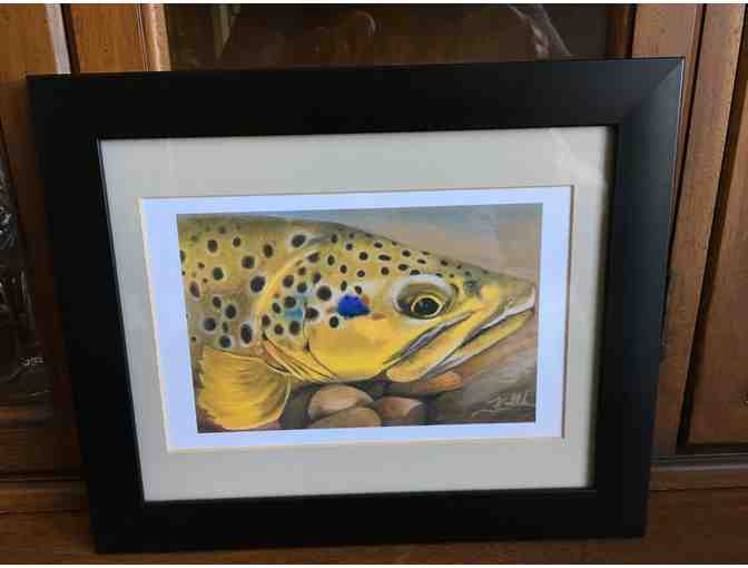 'Blue Cheek Brownie' Matted and Framed Print by Jessica Callihan