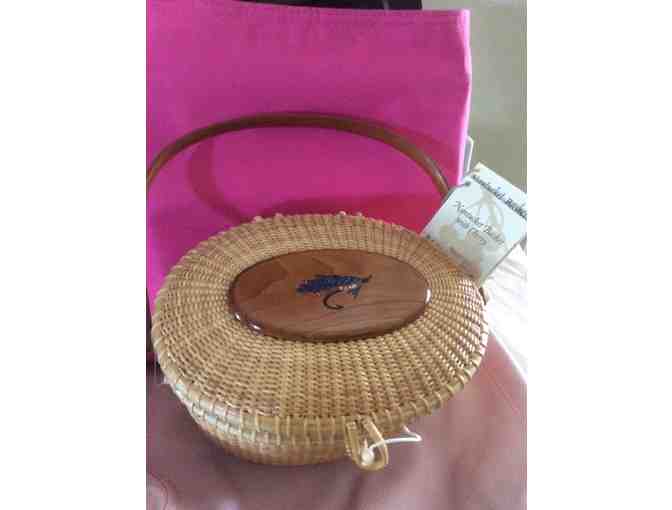 Nantucket Basket with Inlaid Fly Design