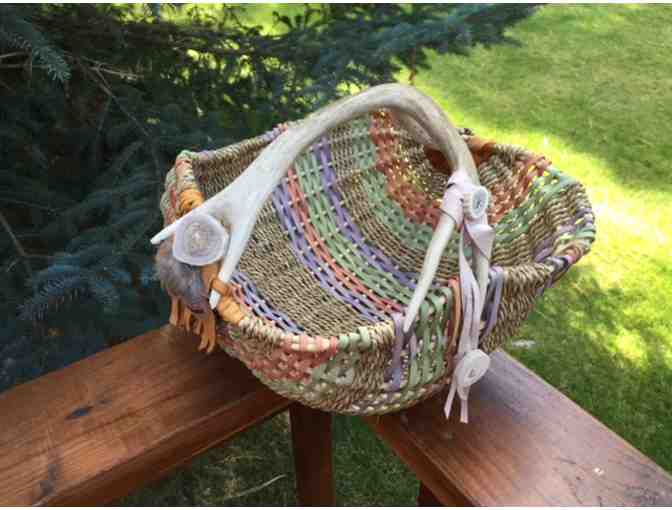 One of a kind, hand woven Montana-Made Antler Basket