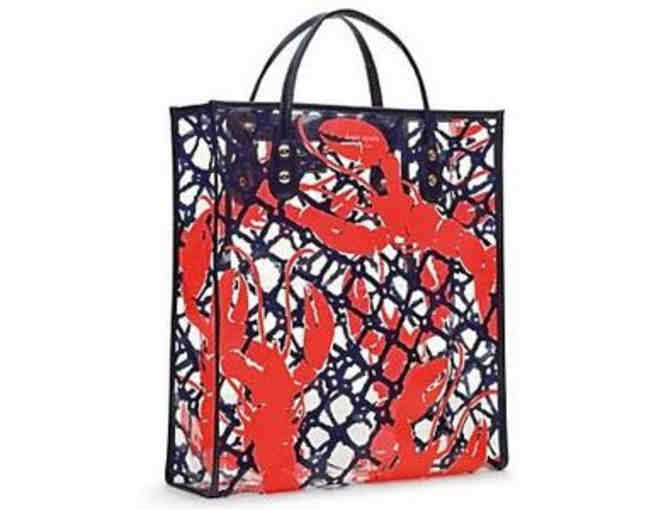 Kate Spade Griffin Cape Cod Clear Lobster Net & Red Lobster Black Patent Tote