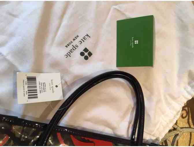 Kate Spade Griffin Cape Cod Clear Lobster Net & Red Lobster Black Patent Tote