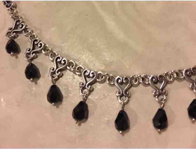 Brighton Necklace - Black Teardrop Crystals