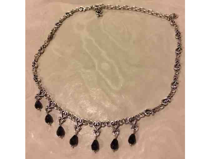 Brighton Necklace - Black Teardrop Crystals