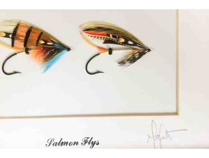 Framing of two beautifully tied Full Dressed Atlantic Salmon flies