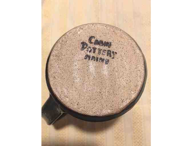 Maine Cabin Pottery's Fish Design Stoneware Mug with Coffee and Tea