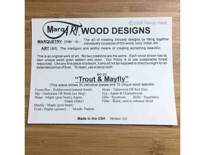 Handmade Marquetry Wood Trout Box