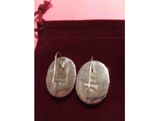 Sterling Silver Drop Mosaic Pierced Earrings