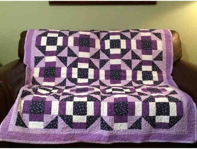 Handmade 'Shades of Purple' Patchwork Quilted Throw