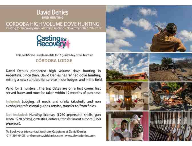 Three Day Dove Hunt for Two in Argentina with David Denies, Inc.