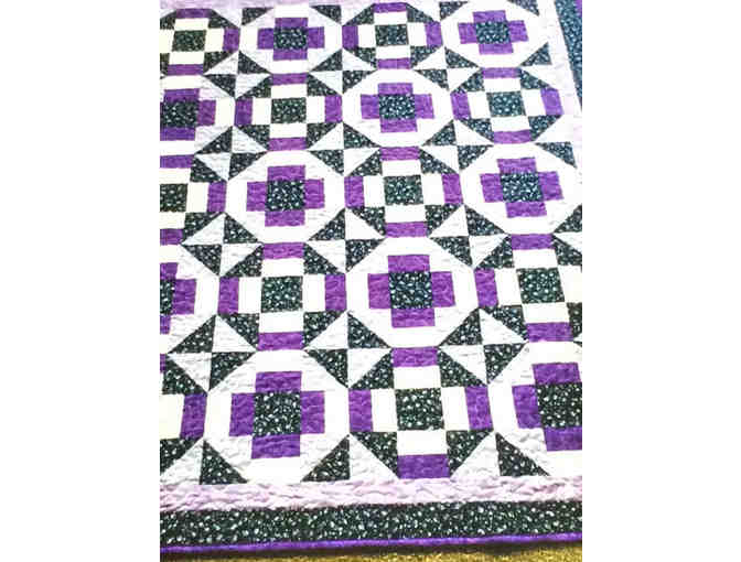 Handmade 'Shades of Purple' Patchwork Quilted Throw