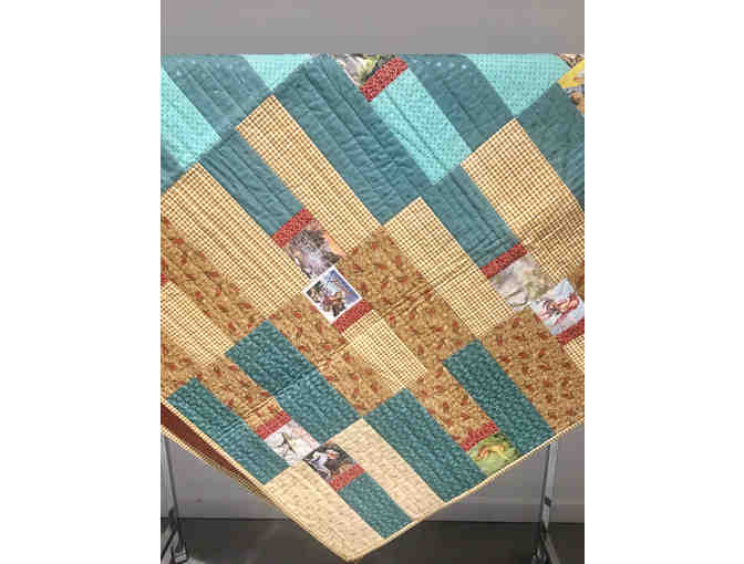 Fishing Themed Quilted Throw made by a Sister on the Fly!