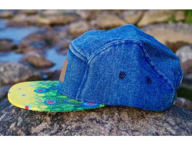 Mandy K. Hertzfeld Fly Art's Denim Brook Trout Five Panel hat