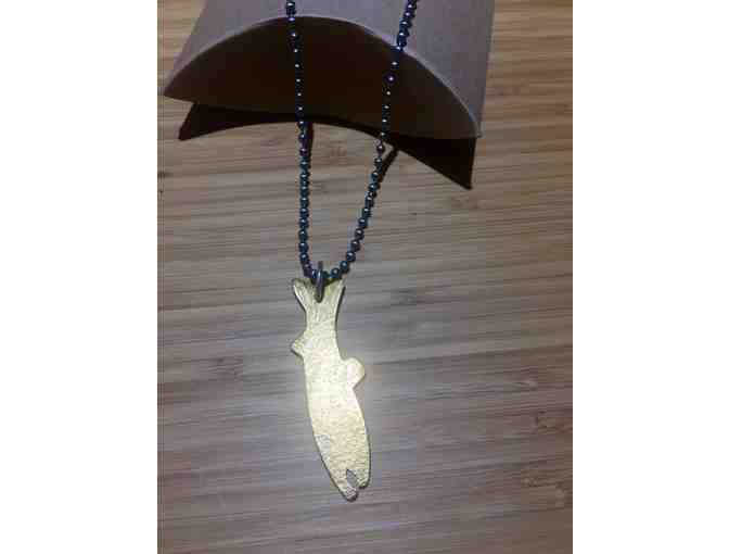 Catch and Release Brass Wild Salmon Necklace