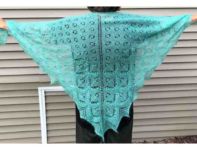Exquisite Handmade Shawl in Teal