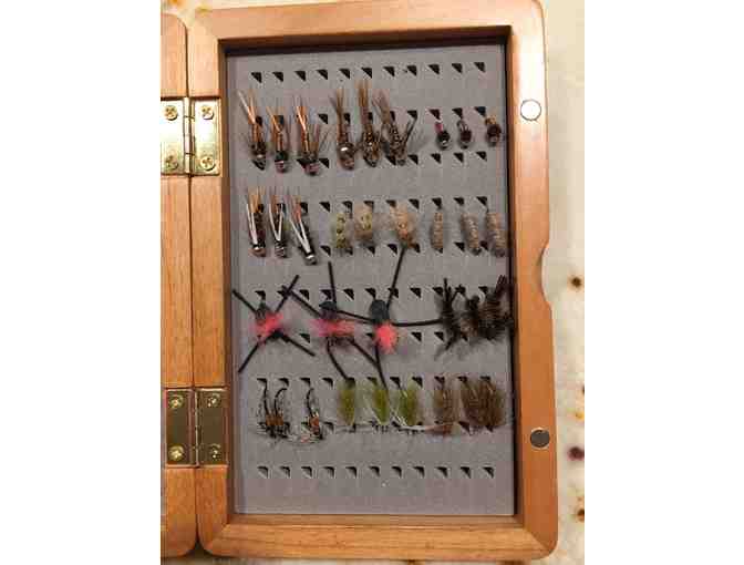 Walnut Fly Box with 48 Flies