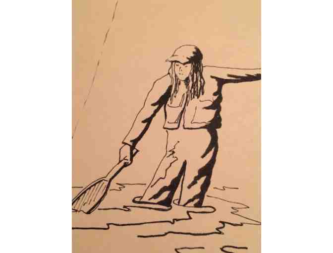 Fourteen Note Cards featuring a Woman Angler and a Pink Ribbon Pen