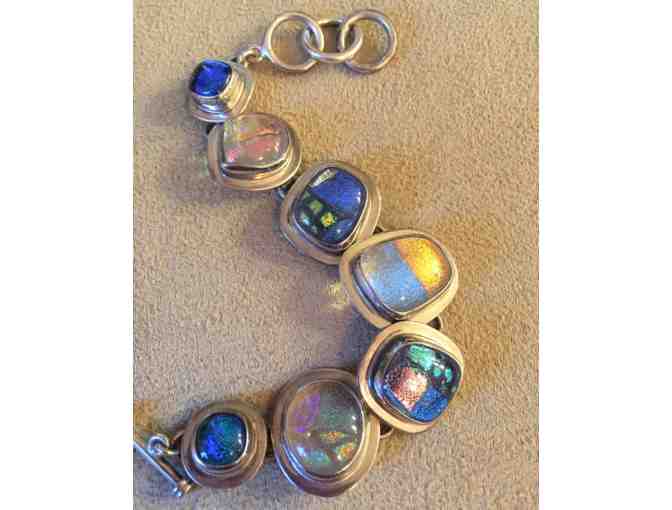 Sterling Silver Bracelet with Hand Blown Glass