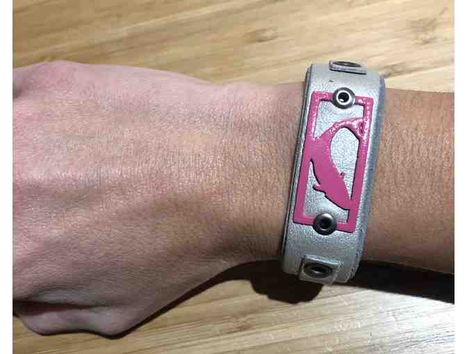 Sightline Provisions Leather Cuff with Custom Pink Badge
