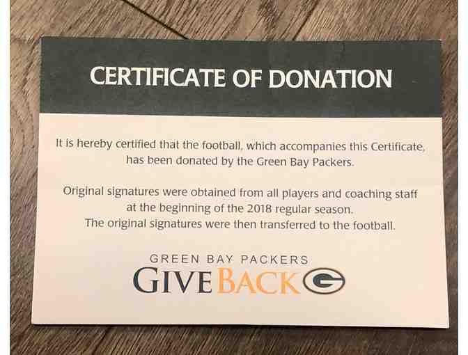 Autographed Green Bay Packers Football - the 2018 Team