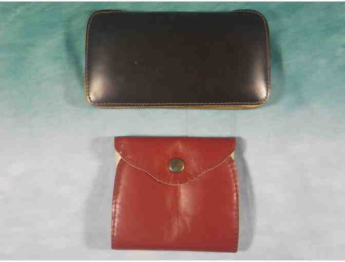 Fly Box: Two Vintage Leather/Fleece Fly Wallets